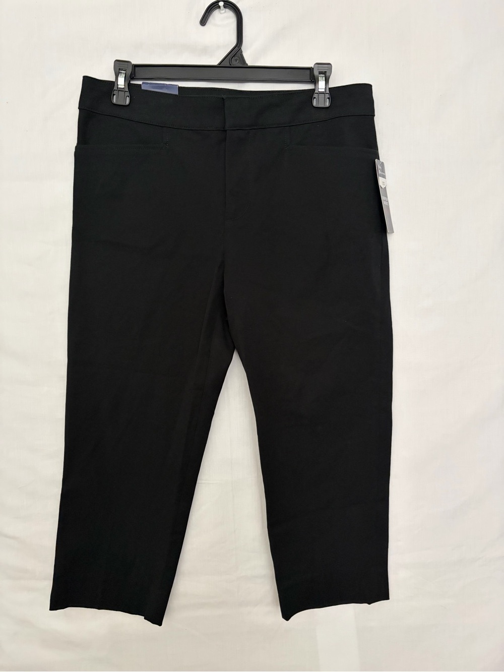 NWT Chaps Womens 8 Black Cotton Stretch Slimming Fit Slim Capri Pants(A954)